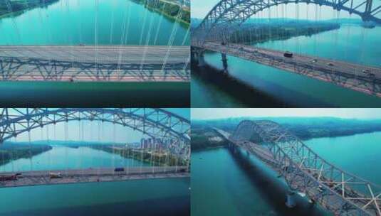 柳州白露大桥和壶西大桥航拍多镜头高清在线视频素材下载