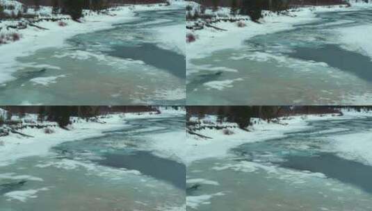 结冰的河流高清在线视频素材下载
