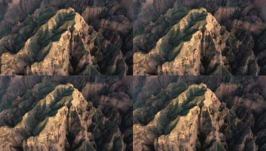 甘肃白银黄河石林国家地质公园日落航拍高清在线视频素材下载