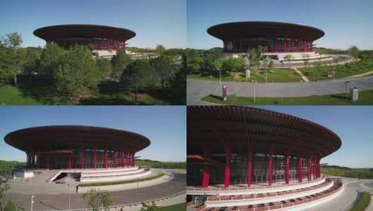 北京雁栖湖国际会展中心雁西湖航拍高清在线视频素材下载