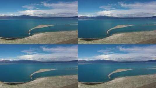 西藏当惹雍措错高原湖泊自然风光航拍高清在线视频素材下载
