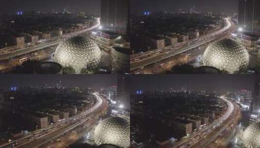 【4K-Dlog】上海马戏城静安大宁南北高架路高清在线视频素材下载