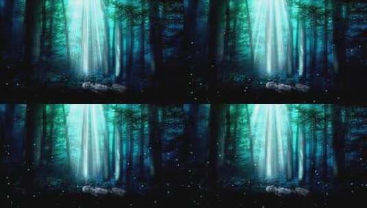 蓝色森林秘境背景高清在线视频素材下载