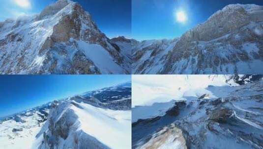 4K雪山航拍高清在线视频素材下载