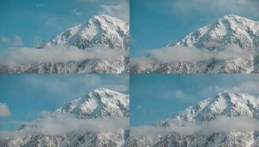 20211022新疆南疆白沙湖6k 雪山延时特写高清在线视频素材下载