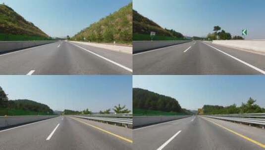 开车行驶在公路上第一视角高清在线视频素材下载