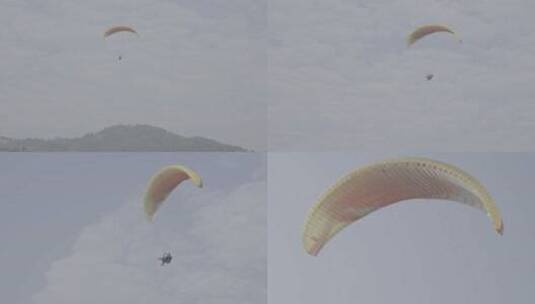 天空 蓝天 滑翔伞 运动 户外高清在线视频素材下载
