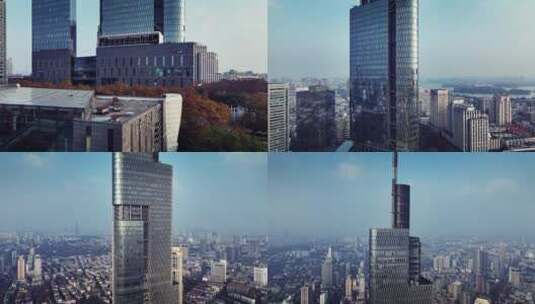南京紫峰大厦航拍高清在线视频素材下载