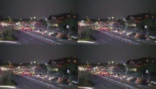 下班高峰拥堵的城市道路航拍高清在线视频素材下载