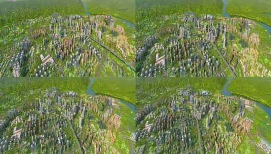 三维城市城市鸟瞰规划漫游22高清在线视频素材下载