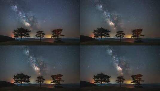 夜晚天空星星的景观高清在线视频素材下载
