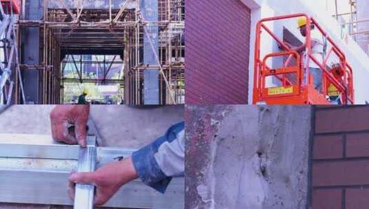 旧房改造装修建筑工地工人施工高清在线视频素材下载