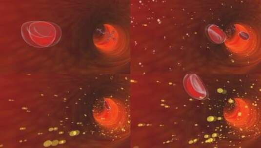 3d人体血细胞血小板流动动画高清在线视频素材下载