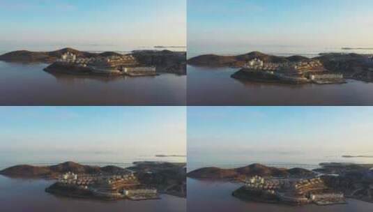 浙江舟山岱山岛东方蜜月城堡航拍高清在线视频素材下载