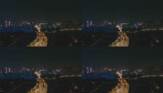 武汉城市天际线夜景风光高清在线视频素材下载
