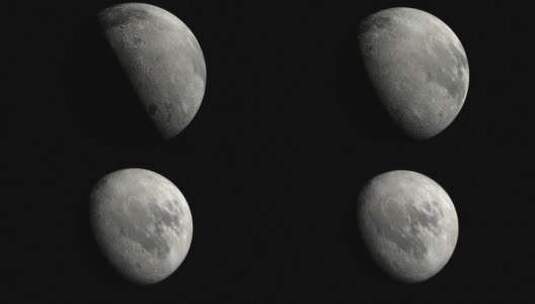 宇宙中月球移动的特写镜头高清在线视频素材下载