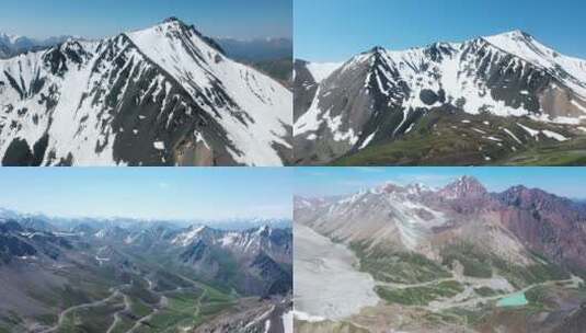 山脉雪山航拍祖国大好河山群山风景自然风光高清在线视频素材下载