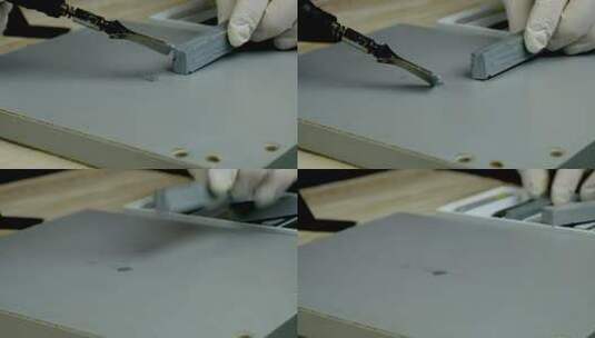 用蜡木板修复木材高清在线视频素材下载