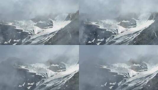 航拍阿坝岷山山脉四根香峰雪山云海高原风光高清在线视频素材下载