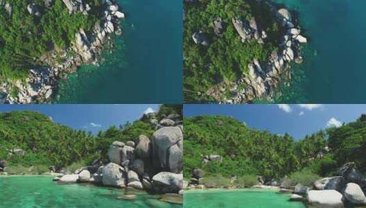 岛屿海岛海边礁石航拍高清在线视频素材下载