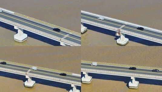 4k航拍广东南澳大桥海上桥梁行驶的车辆高清在线视频素材下载