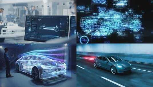 【合集】智慧电车新能源科技汽车三维高清高清在线视频素材下载