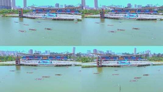 汨罗江国际龙舟竞渡中心高清在线视频素材下载