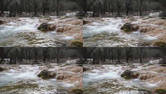 川西 阿坝 牟尼沟风景区  扎嘎瀑布高清在线视频素材下载