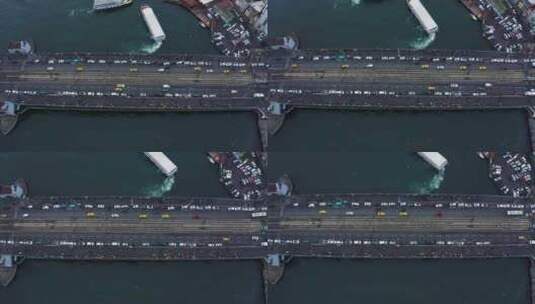 鸟瞰大桥交通高清在线视频素材下载