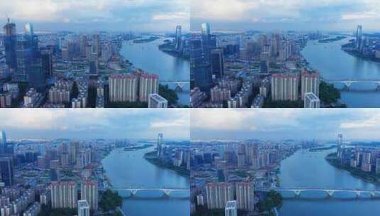 广州金融城蓝天航拍-3高清在线视频素材下载