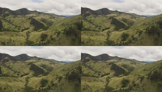 白天空中飞入美丽的可可拉山谷。哥伦比亚。高清在线视频素材下载