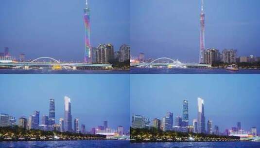 广州珠江小蛮腰夜景高清在线视频素材下载