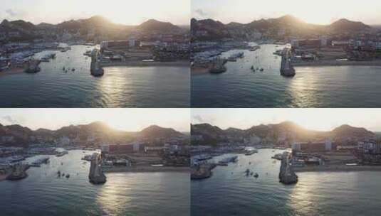 日落时的码头高清在线视频素材下载