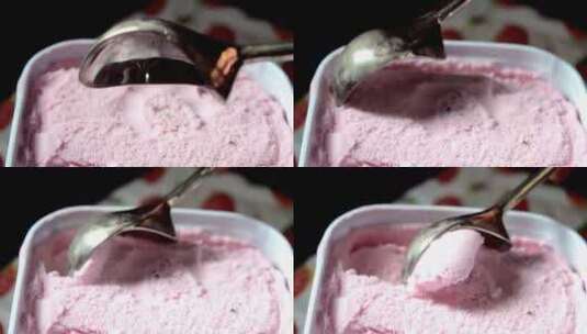 挖冰淇淋球 冰淇淋制作高清在线视频素材下载