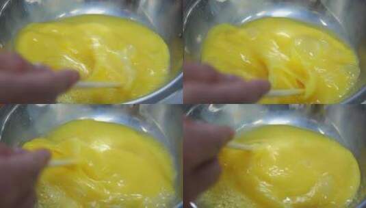 美食制作筷子打发鸡蛋高清在线视频素材下载