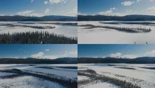 唯美冬季雪地延时拍摄高清在线视频素材下载