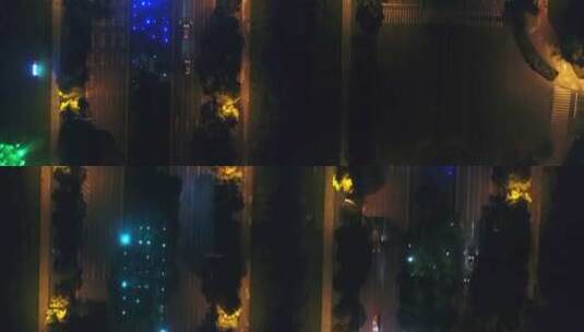 原创拍摄德清县城市街道车流夜景航拍大景高清在线视频素材下载