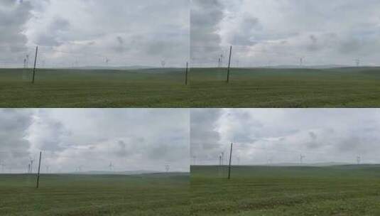内蒙古草原上的新能源发电风车高清在线视频素材下载