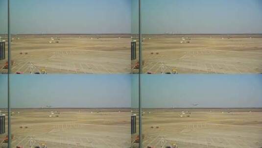 实拍机场飞机起飞高清在线视频素材下载