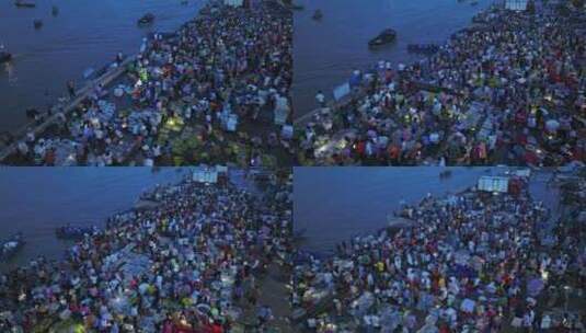 4k湛江江洪天光鱼市渔港码头卸鱼海鲜分拣高清在线视频素材下载
