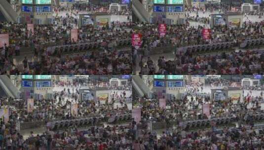 6k春运高铁站人流旅客延时摄影车站人海高清在线视频素材下载