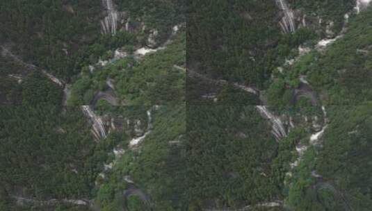 雨后泰山，俯瞰飞瀑流泉高清在线视频素材下载