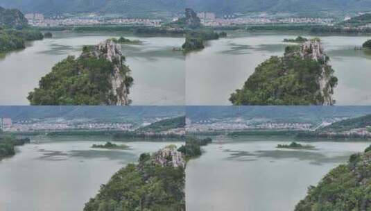 航拍肇庆七星岩风景区高清在线视频素材下载
