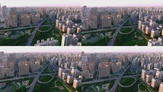 航拍西安高新区城市建筑高清在线视频素材下载