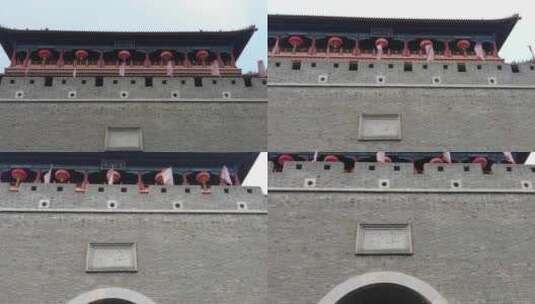 航拍山东潍坊青州古城古城门高清在线视频素材下载