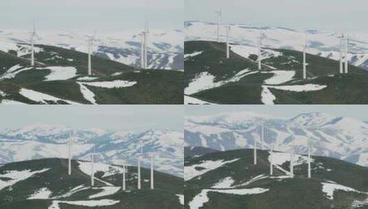 山间风力发电机组高清在线视频素材下载