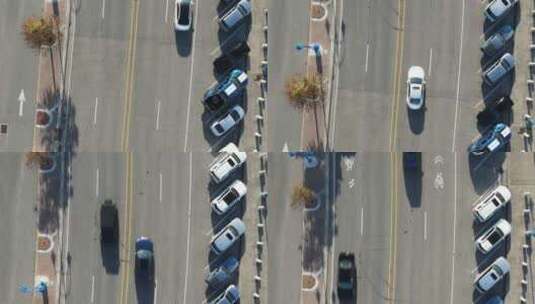 美国路易斯安那州新奥尔良，夏季，停在湖滨大道上的汽车排成一排。艾莉亚高清在线视频素材下载