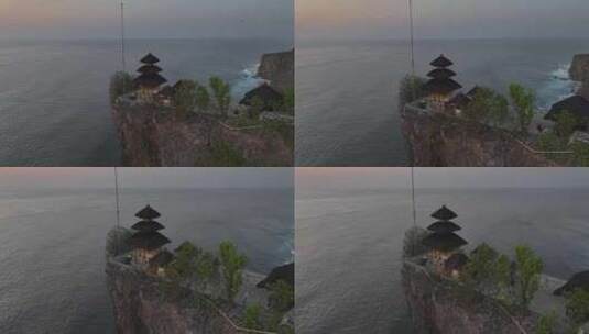 HDR印尼巴厘岛乌鲁瓦图寺海滨风光航拍高清在线视频素材下载