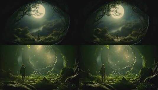 童话风格迈入森林高清在线视频素材下载
