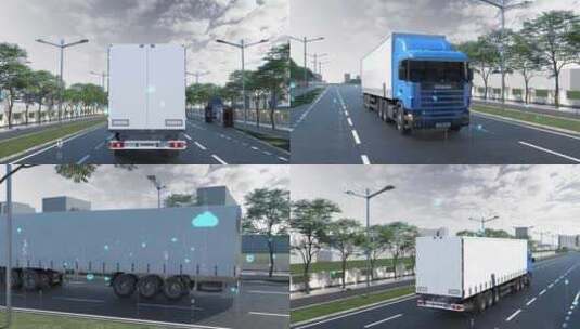 卡车物流场景动画高清在线视频素材下载
